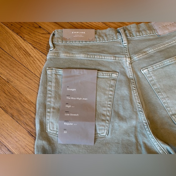 NWT Everlane Way High Straight Leg High Rise Jeans Green Size 30 - Picture 8 of 12